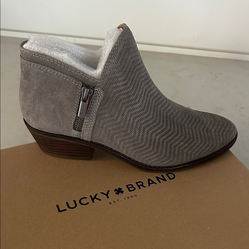 Lucky Brand Titanium Suede Wedges